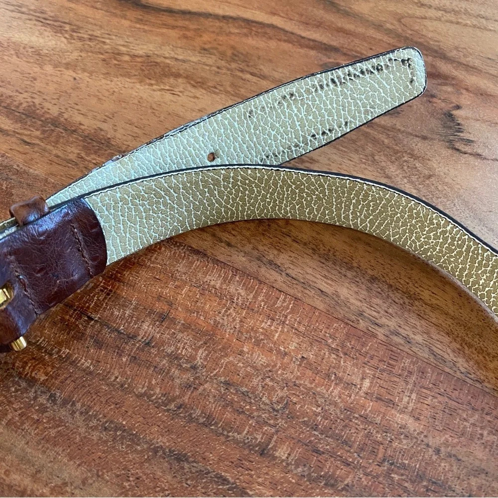 Ostrich Grain Cowhide Belt Made In Canada Size 36 Protocol - Picture 8 of 11